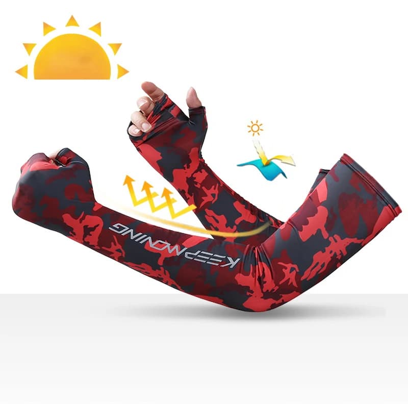 Men's Cycling Sleeves Spring Summer Sports Outdoor Camouflage Cool Gloves Women's Sleeves For Arms Protection Solar Ice Silk