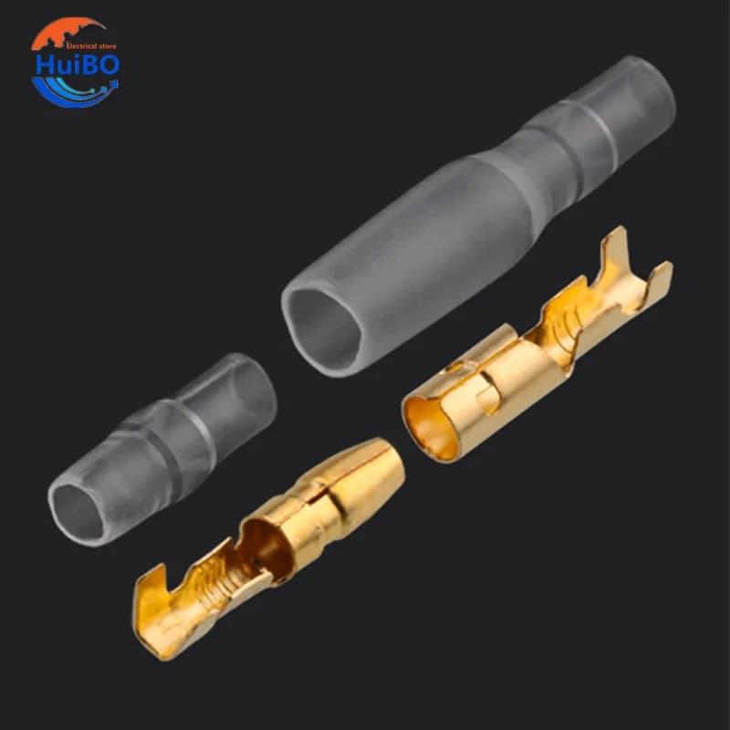 25/50/100 set of projectile crypto terminals 4.0 for electric connectors for cars, diameter 4mm, female + male + housing, cold pressure terminal