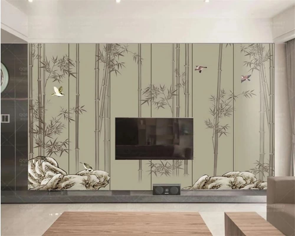 Carta da parati personalizzata dipinta a mano con paesaggio di bambù, decorazione 3D per soggiorno e camera da letto, carta da parati per decorazioni domestiche, papel tapiz