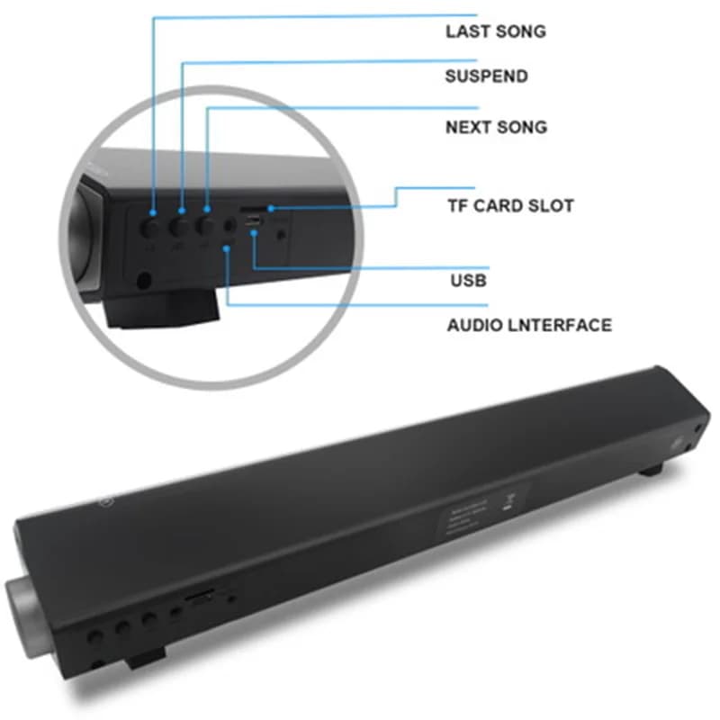 Altoparlante a barra lunga con telecomando LP-08 Altoparlante Bluetooth Scheda portatile Altoparlante Bluetooth elegante multifunzione