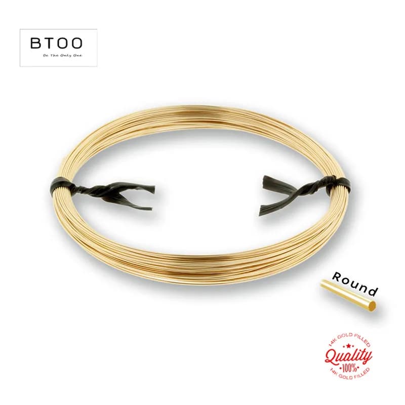 14K Gold Jewellery Wire Filled, Medium Rigid/Super Soft, Length 1 Metro, Metallic Wire for Creation Gold Jewelry, DIY Earrings