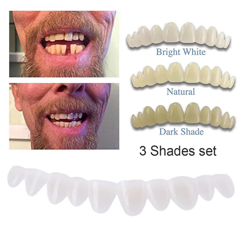 3 Shades/set Temporarily Dentale Oral Denti Fini Protesi Dentadura Sorriso Perfect Veneer Fit Flex Protesi Pasta Bretelle