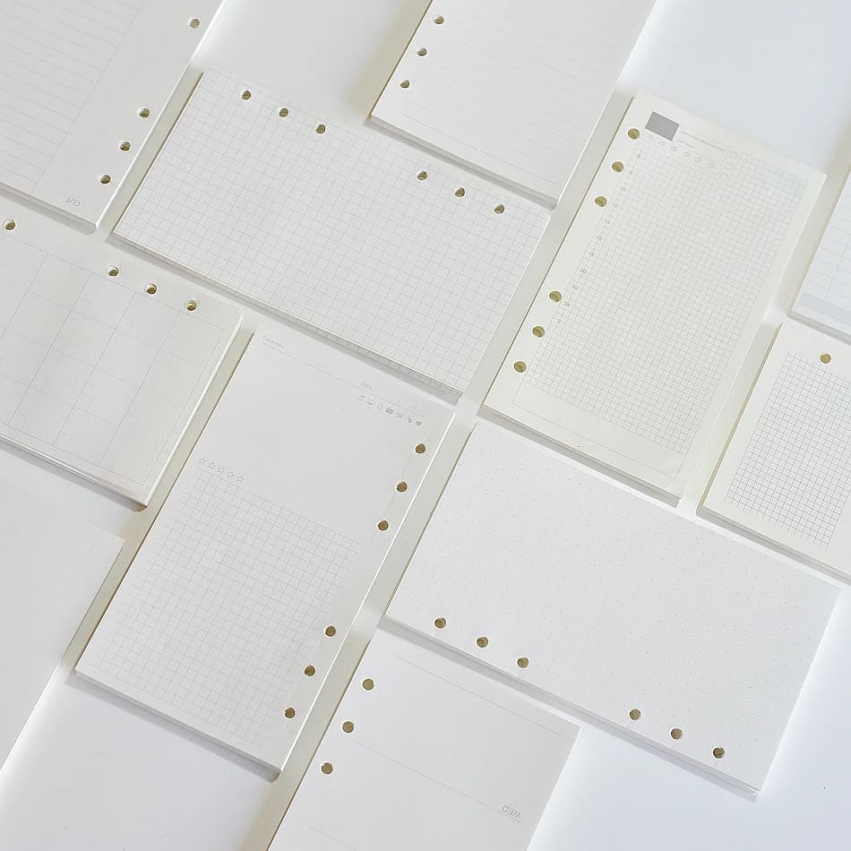 A5 A6 A7 Woodfree Stampa Carta Planner Pagine interne per Filofax Ufficio creativo Notebook Riempitore a spirale Carte Raccoglitore Pagina interna