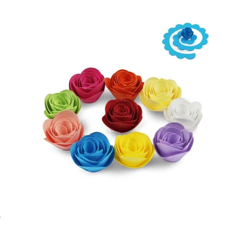 30pcs Multi Size Rose Flower Quilling Paper Strips Craft Make Paper Flowers Kit for Scrapbooking Quilling Paper Set