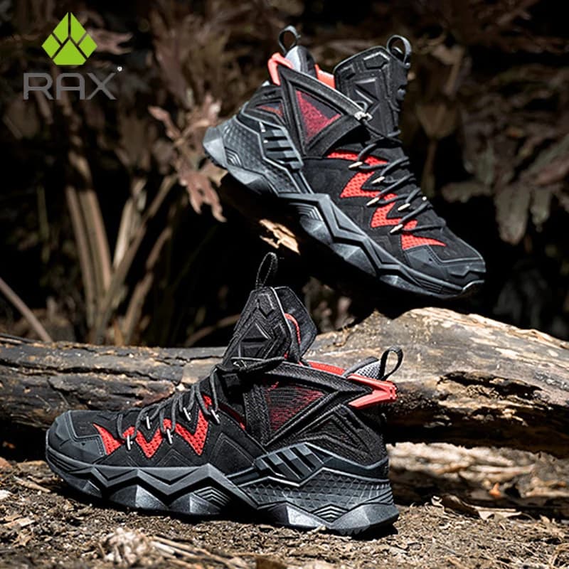 Rax scarpe da trekking in pelle di mucca uomo stivali da caccia impermeabili all'aperto sneakers da trekking stivale tattico scarpe da viaggio per caviglia sportive