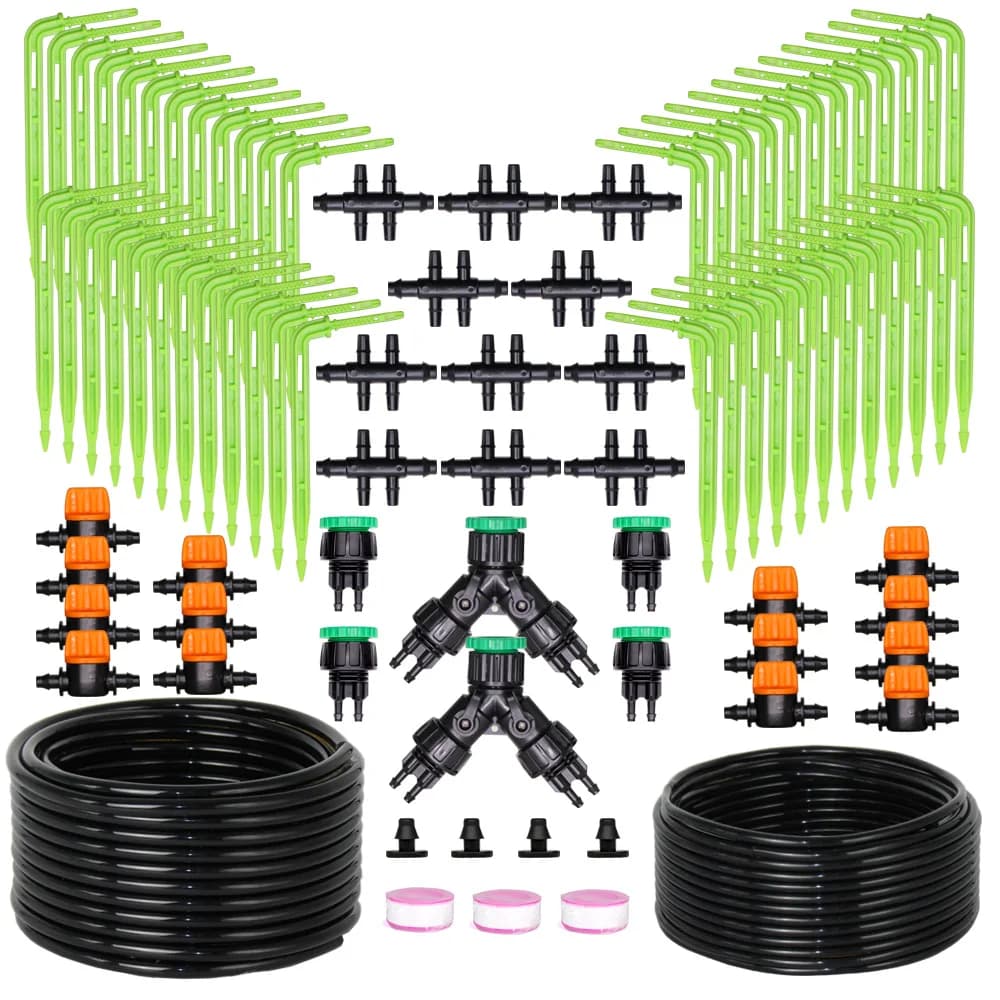 Kit di irrigazione per irrigazione con tubo flessibile ridotto automatico da giardino sistema di gocciolamento per emettitore di gomiti serra per piante in vaso Bonsai per la casa