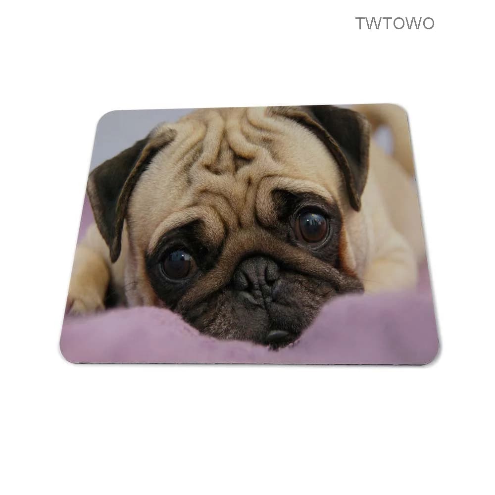 Tappetino per mouse per cani in gomma da gioco Animal Pug Overlock Tappetino per mouse da gioco in silicone 180 * 220 mm