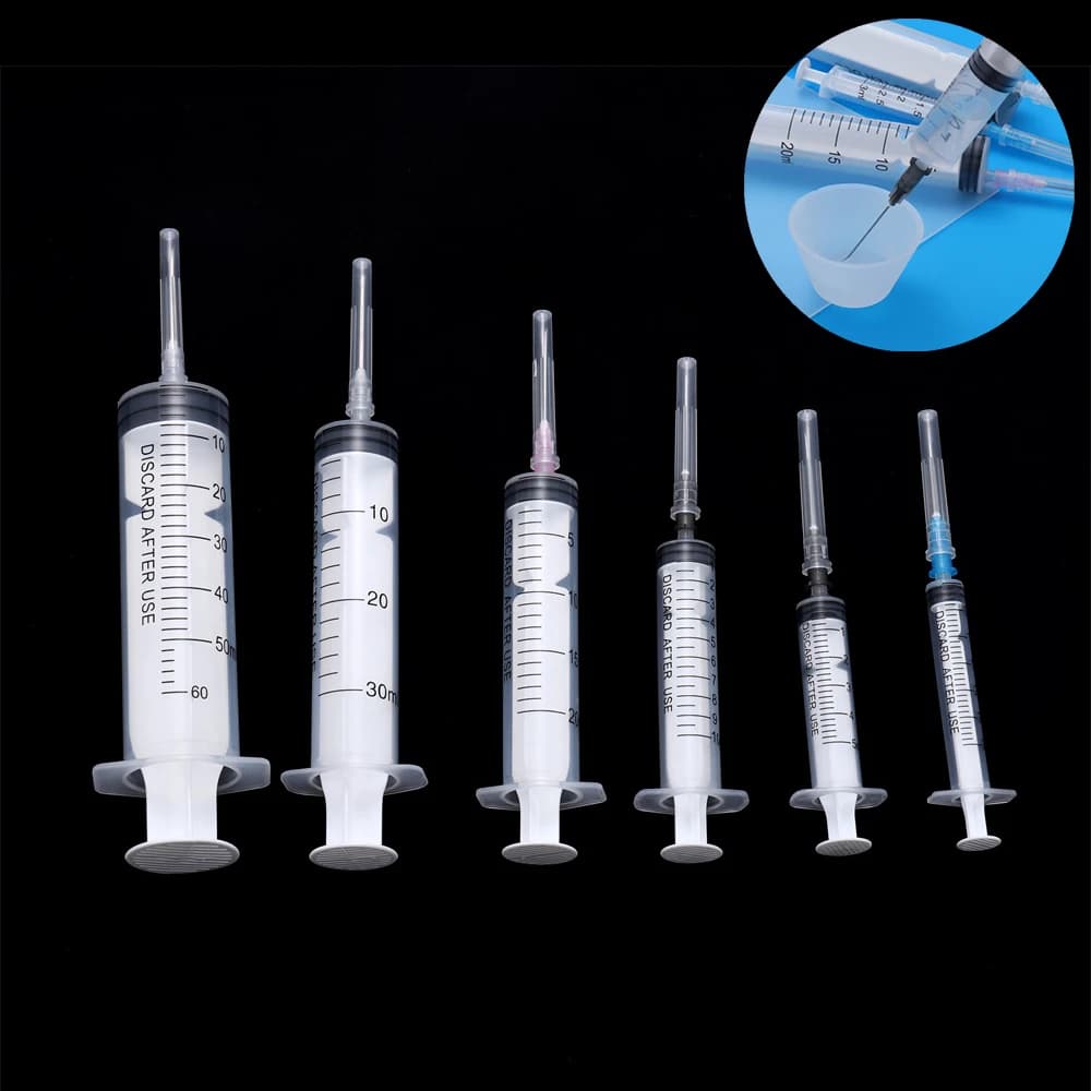 1 pz 3-60 ml siringa di plastica riutilizzabile con ago di erogazione pipetta per iniezione di liquidi strumenti per strumento di creazione di gioielli in resina epossidica fai da te