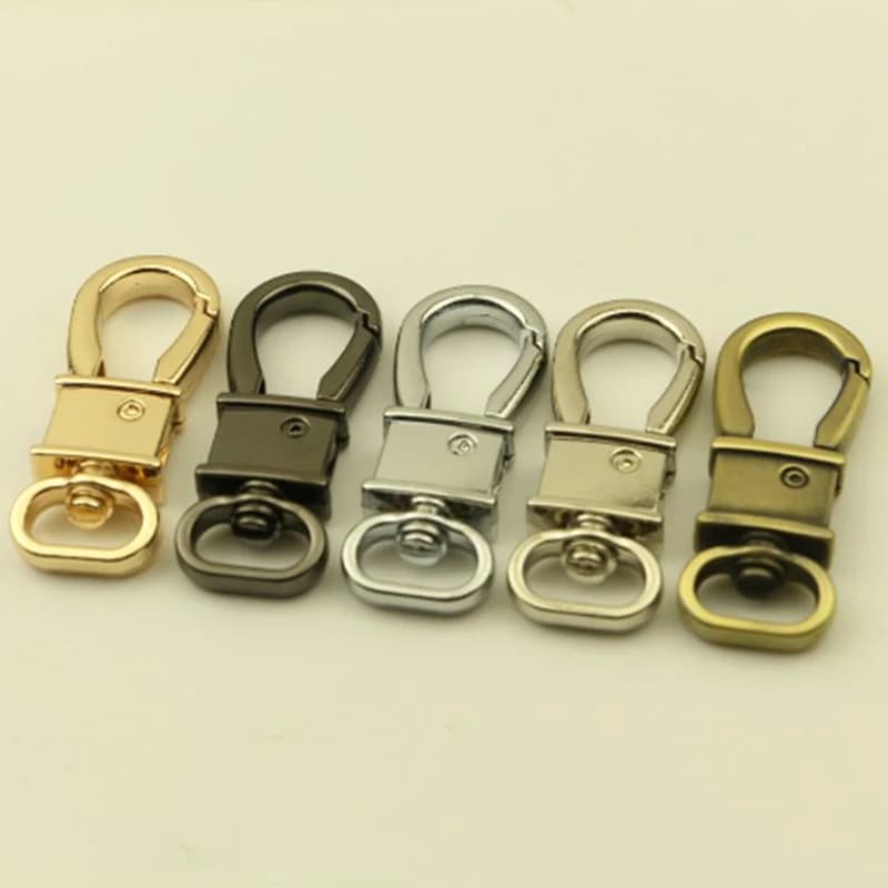 1 pz moschettone in metallo moda grilletto moschettone clip per fai da te artigianale in pelle piccolo guinzaglio per animali cinghia portachiavi gancio