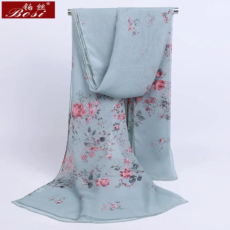2020 New Silk Flower print scarf Soft women for summer fashion Chiffon Multicolor long scarves bohemian hijab for ladies shawl