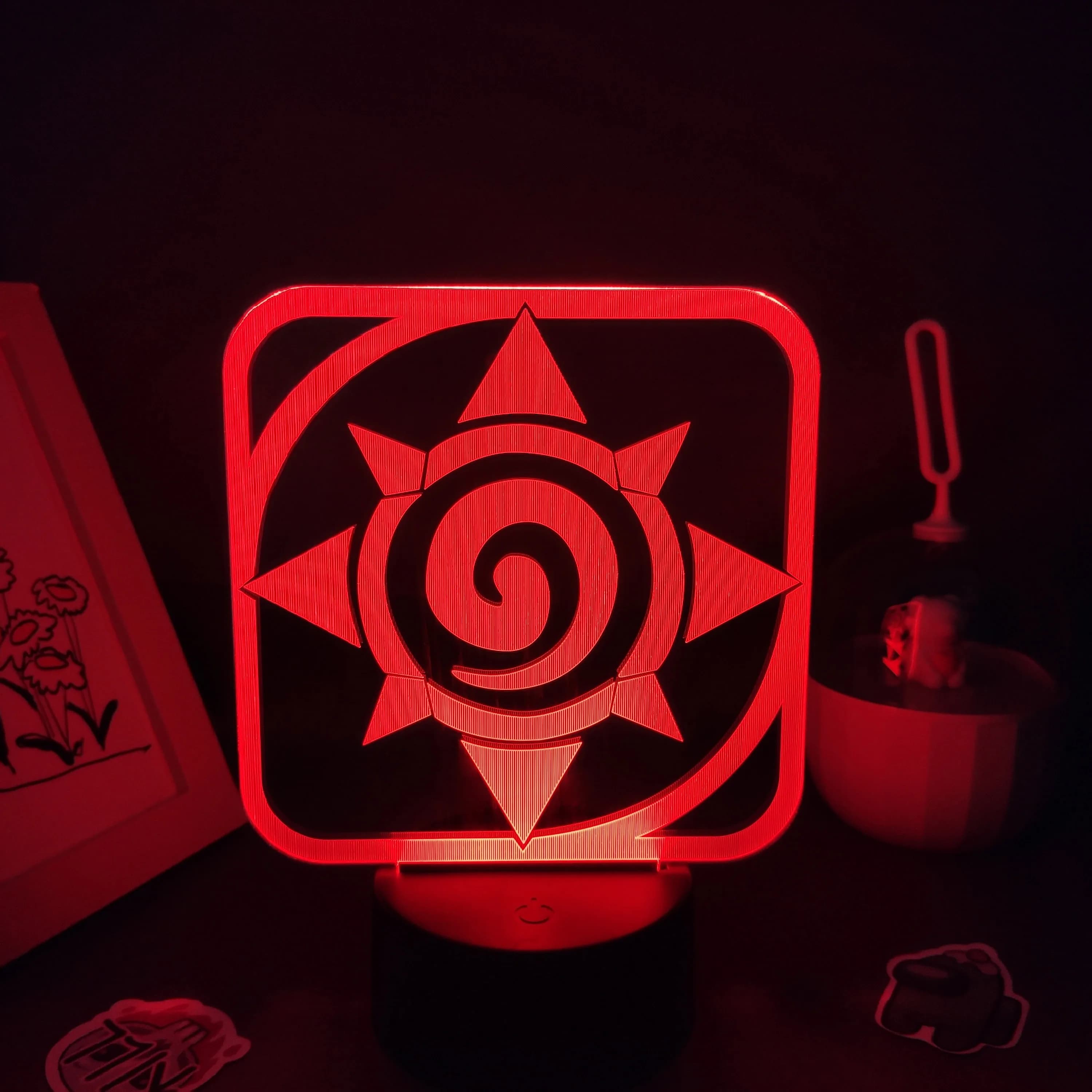HearthStone Heroe Gioco LOGO Lampade lava 3D Led RGB Neon Batteria Luci notturne Tavolo da gioco Decorazione da scrivania colorata Regalo di Natale