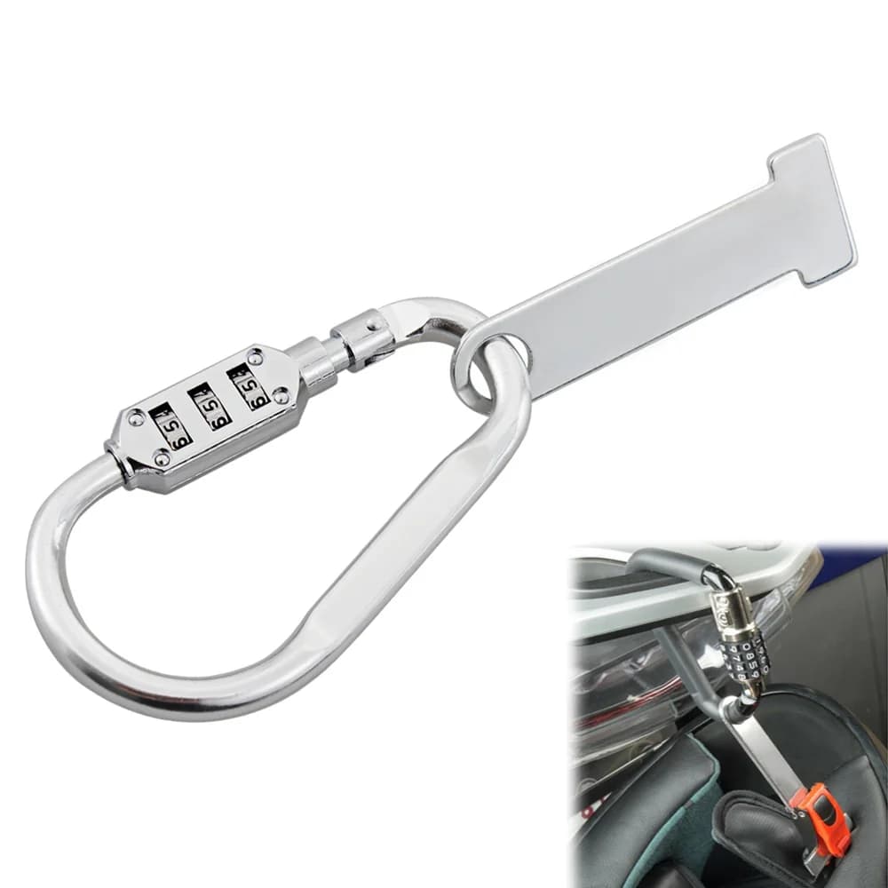 Safety Helmet T-bar 3-Digit Combination For Harley Honda Kawasaki Yamaha India Vespa Bike Motorcycle Accessories