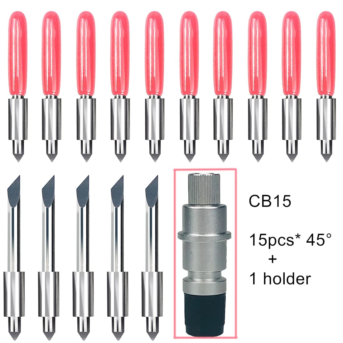 45 gradi 15 pz Plotter lame per coltelli da taglio in vinile per Graphtec Silhouette Cameo C1 C2 C3 ritratto 1/2 CB15 1pc supporto lama