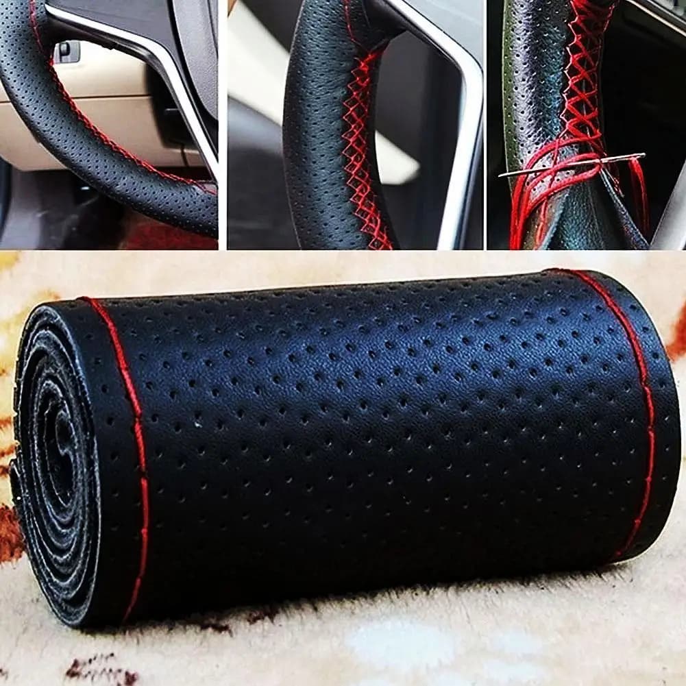 Cover for Auto breathable handlebar protection Auto decoration fa-da-te cover faux leather wheel hubs