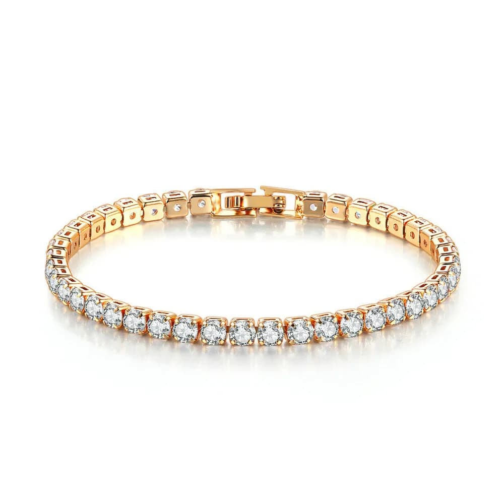 Bracciale tennis con zirconi cubici da 4 mm Braccialetti a catena ghiacciata per donna Uomo Bracciale da uomo in oro argento Colore CZ Catena Homme Gioielli
