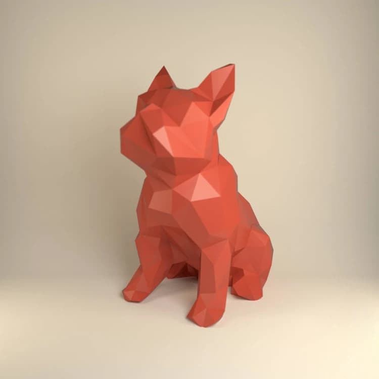 3D Papercraft Paper Bulldog francese Wall Cat decorazioni per camera da letto nere Art Garden decorazioni per la casa corridoio decorazioni per feste giocattoli fai da te