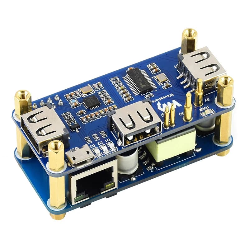 Raspberry Pi Zero PoE Power over Ethernet / USB HUB HAT 3 x USB 2.0 ports conform to 802.3af for Raspberry Pi Zero W / Zero WH