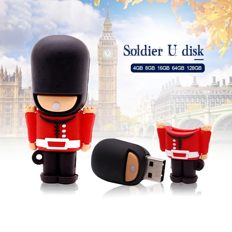 New Hot USB Flash Drive Pendrive Bello British Guard Cartoon Pen Drive 4GB 8G 16G 32G 64GB Usb 2.0 Memory Stick Usb