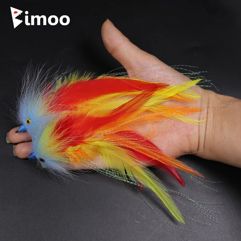 Bimoo 1 pezzo # 2/0 Nuova Trota Steelhead Salmone Luccio Streamer Mosca per acqua di mare Pesca a mosca Mosche Richiamo Tubo a testa di cono Mosche Grande Streamer