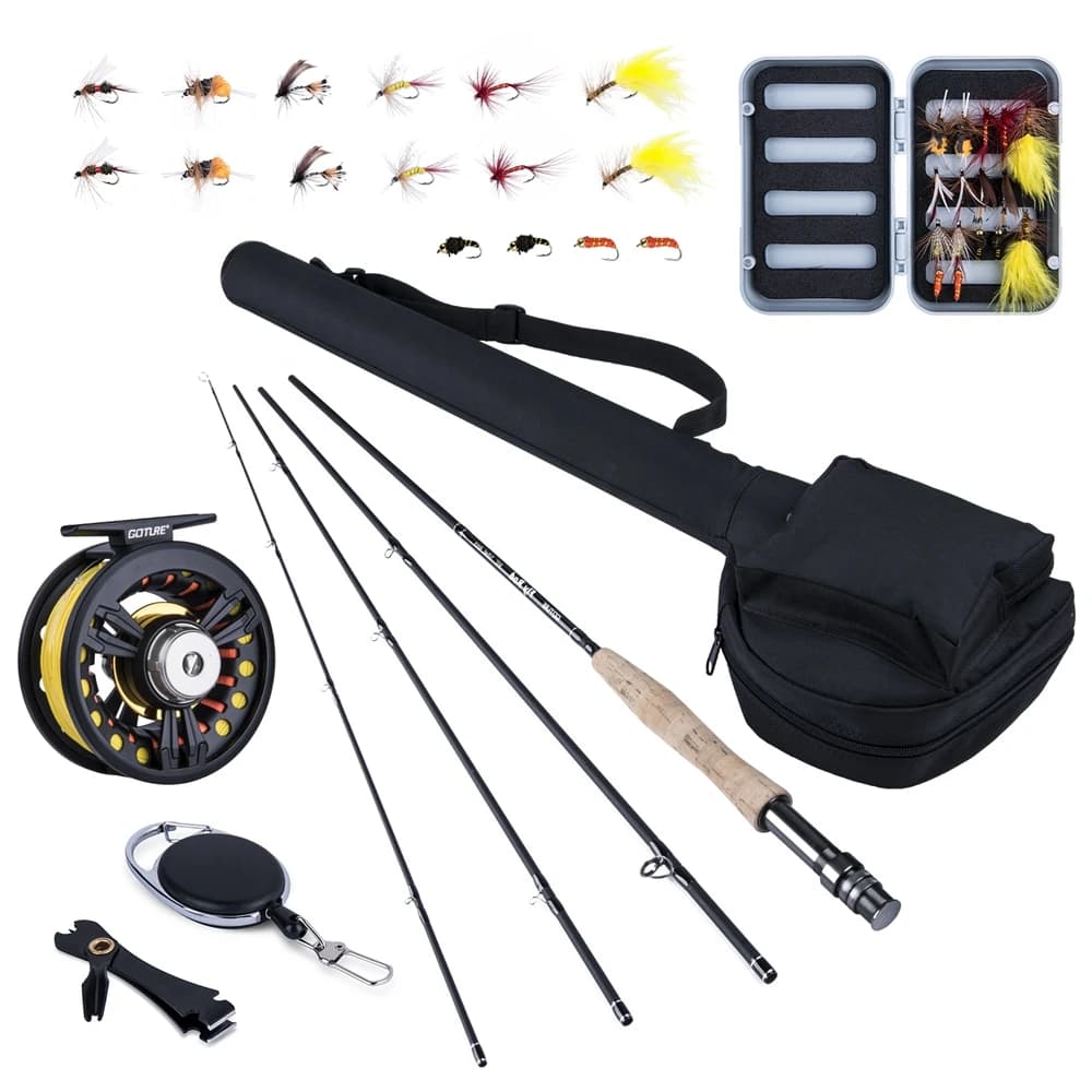 Set Fishing rod in Moscow Goture 5/6 7/8 with CNC Machining Mill, Carbon Fiber Cane 2,74M and Lenza, Triangular Tube Tool Box