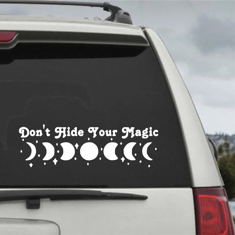 Strega Magia Tarocchi Occulto Adesivo in vinile Decorazione per finestrino dell'auto, Sole e Luna Decalcomanie per laptop per Apple MacBook Pro / Decorazione aerea