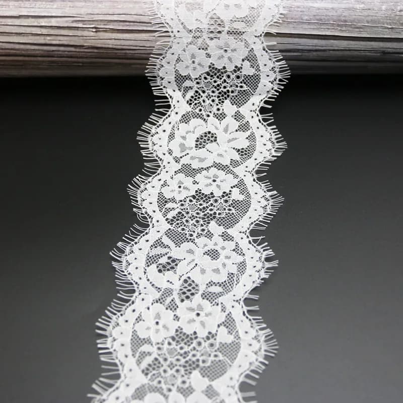 (3 metri/lotto) 8 cm tessuto di pizzo bianco cucito indumento nastro abito da sposa tessuto