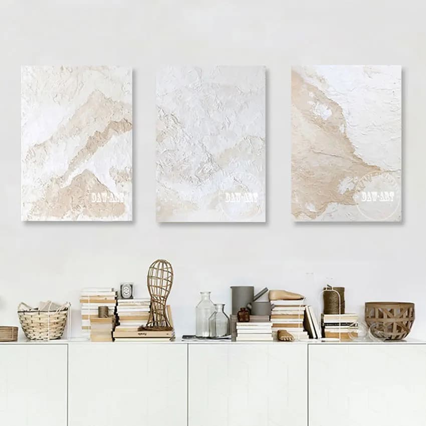 Art wall on canvas, frameless, 3 abstract oil paintings, hand-painted image textured by easy design, works of art of hot selling decorations