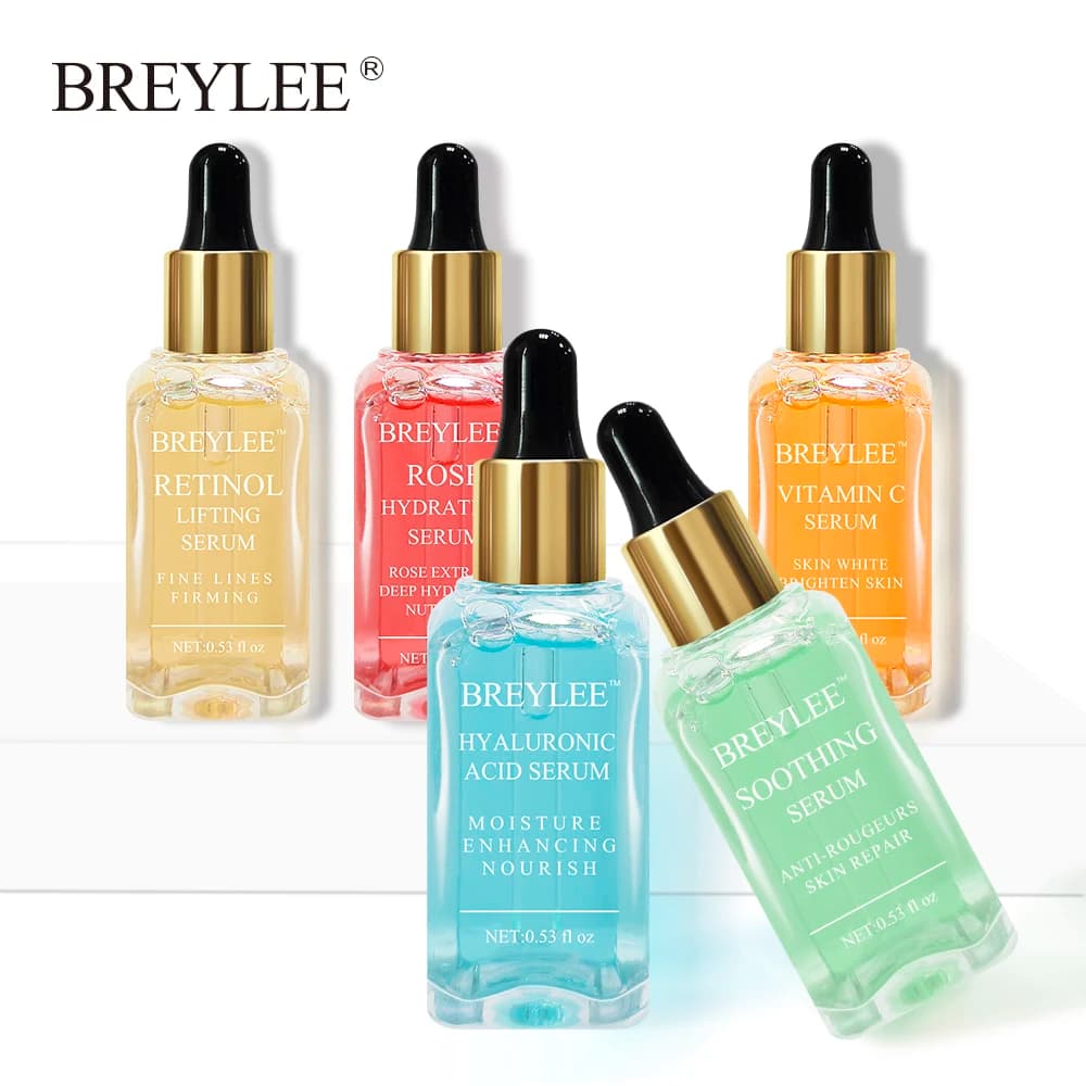 BREYLEE Serum Series vitamin C hyaluronic acid whitening facial skin care Rose Nourish Signs soothing Repair Essence 1 pc