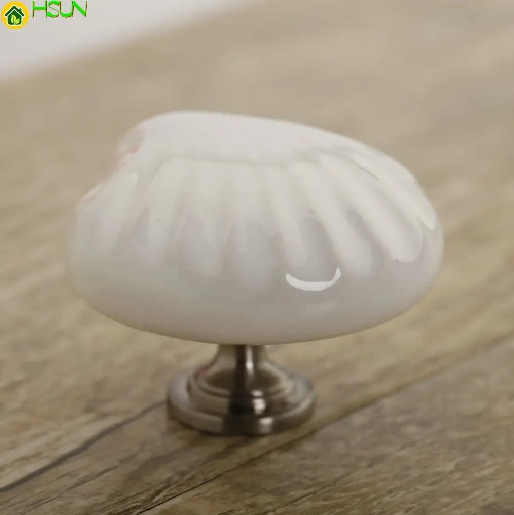 Bianco Borsette di Ceramica Manopole Dresser Tira Maniglia Del Cassetto Manopola Bianco Armadio Manopole Armadio Da Cucina Maniglia di Ferramenta per mobili