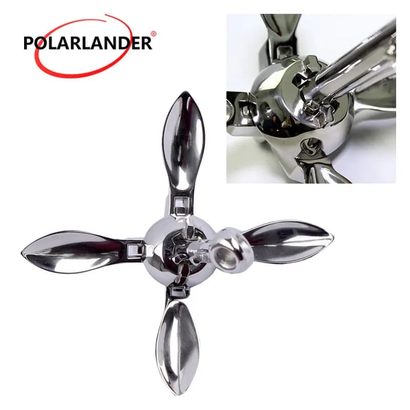 Ancoraggio per grappolo pieghevole per barche 1 pz in acciaio inossidabile durevole 0,7 kg hardware di aggancio per accessori marini per yacht marini per barche