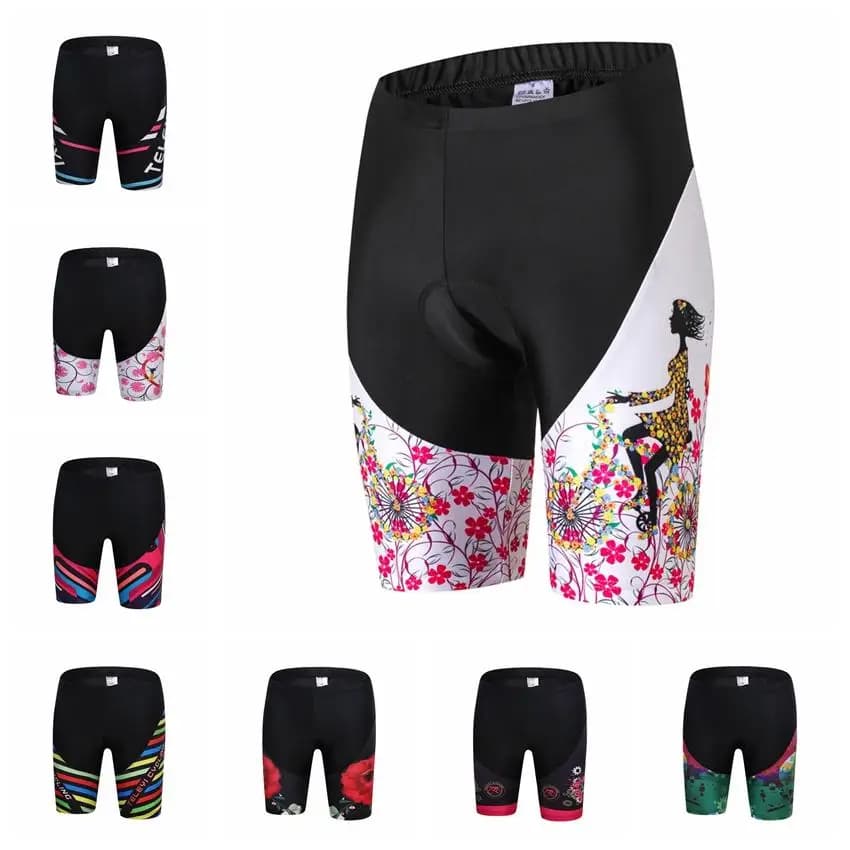 Teleyi Coolmax 5D Gel Pad Cycling Shorts Women's Bike Shorts MTB Shockproof Pro Team Bike Shorts Cycling