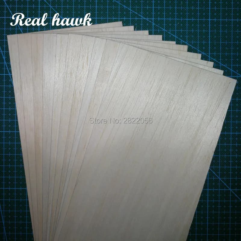 330x100x0.75/1/1.5/2/2.5/3/4/5mm AAA + Modello Fogli di legno di balsa per modello RC fai da te aereo in legno materiale per barche