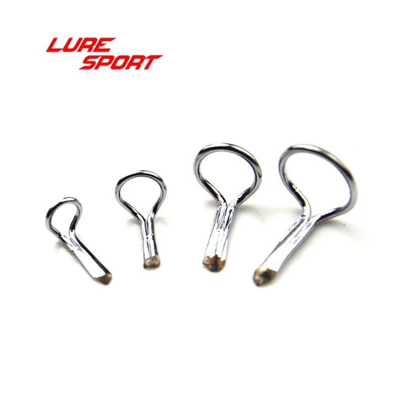 LureSport 30 pcs MOG fly rod guide guida ad anello in acciaio silver frame rod repair canna da pesca riparazione di componenti da costruzione accessorio fai da te
