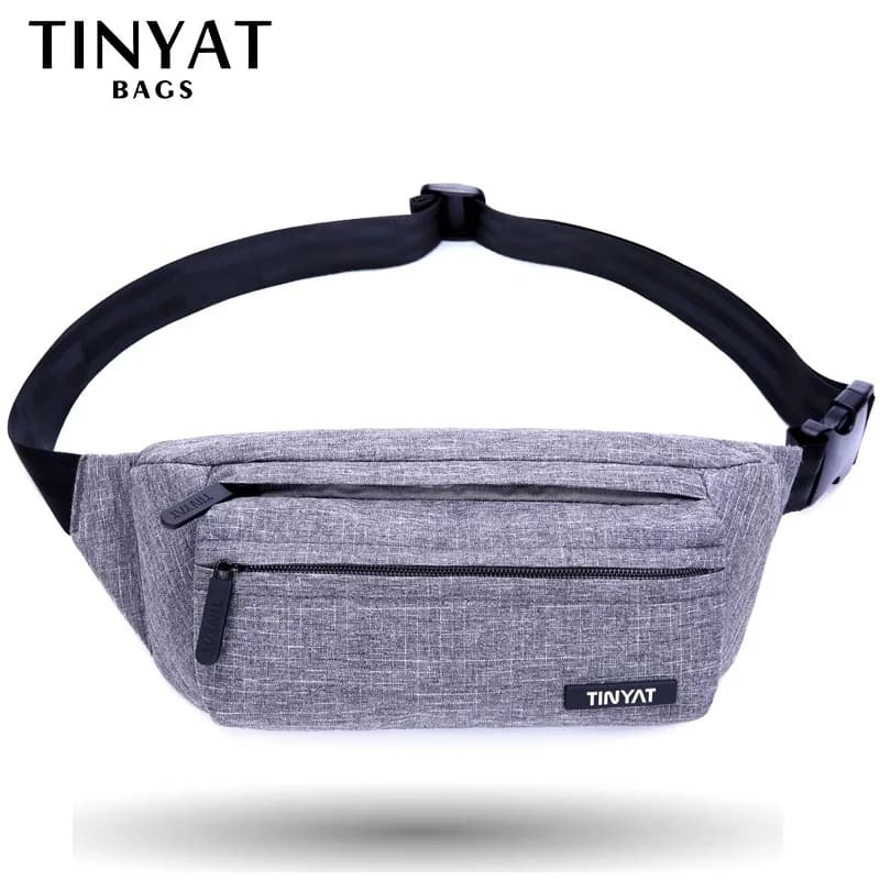 TINYAT marsupio da uomo maschio marsupio grigio Casual funzionale marsupio grande marsupio telefono marsupio da viaggio