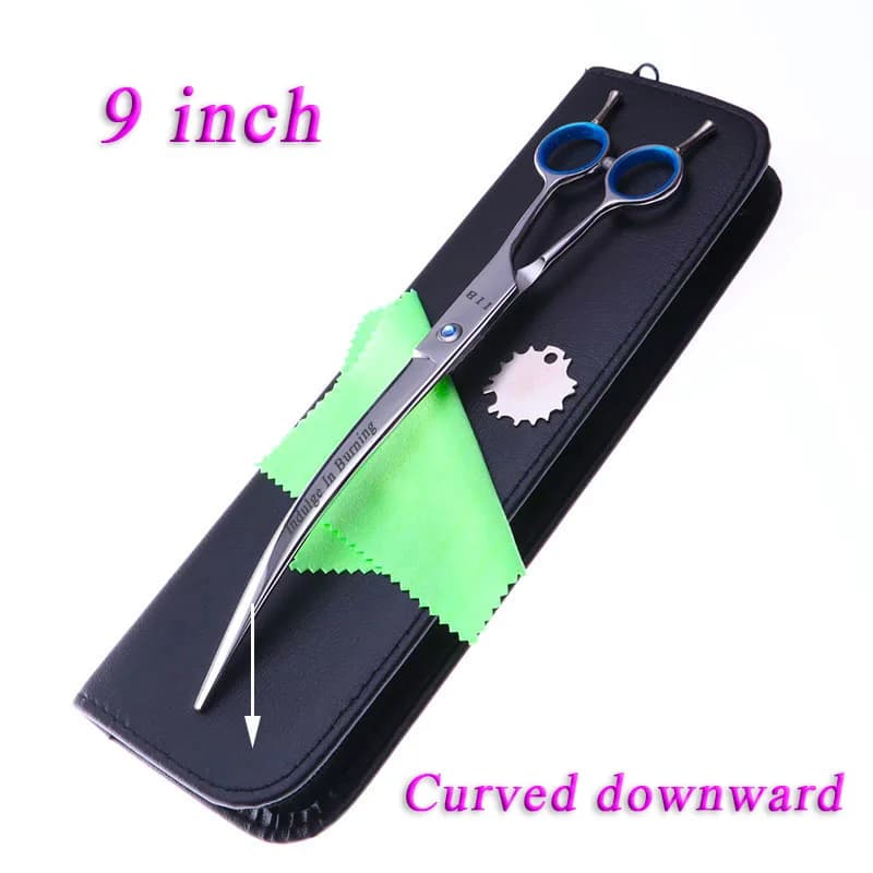 Pet Scissors 9" Downward Curved Pet Grooming Scissors Professional Hair Cutting Shears Salon Barber Using Dogs & Cats