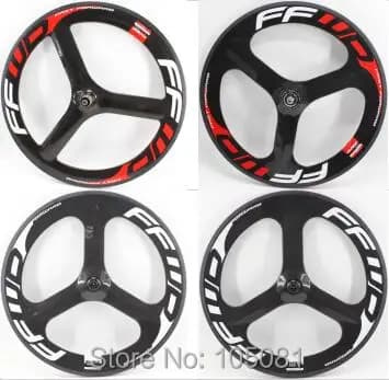 Nuovo 700C Pista a scatto fisso Bici da strada 3K Set di ruote per bicicletta in fibra di carbonio completa Cerchioni tubolari per copertoncino in carbonio a tre raggi Ruote 3 raggi