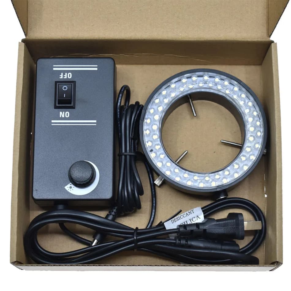 Adjustable 60 LED Light Ring Lighting Lamp For Industry Video Stereo Photo Microscope lens Machining lens