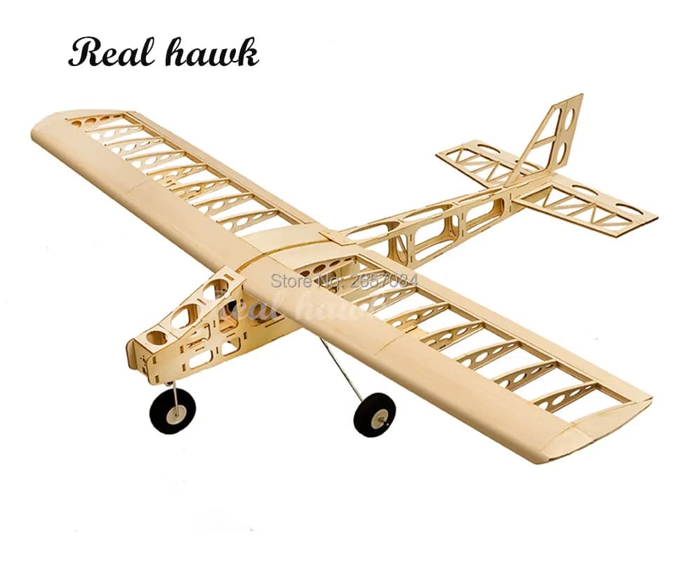 1300mm Balsa Wood RC Airplane Kit, Laser Cut Fixed Wing Trainer - Easy DIY Building Model for Beginners
