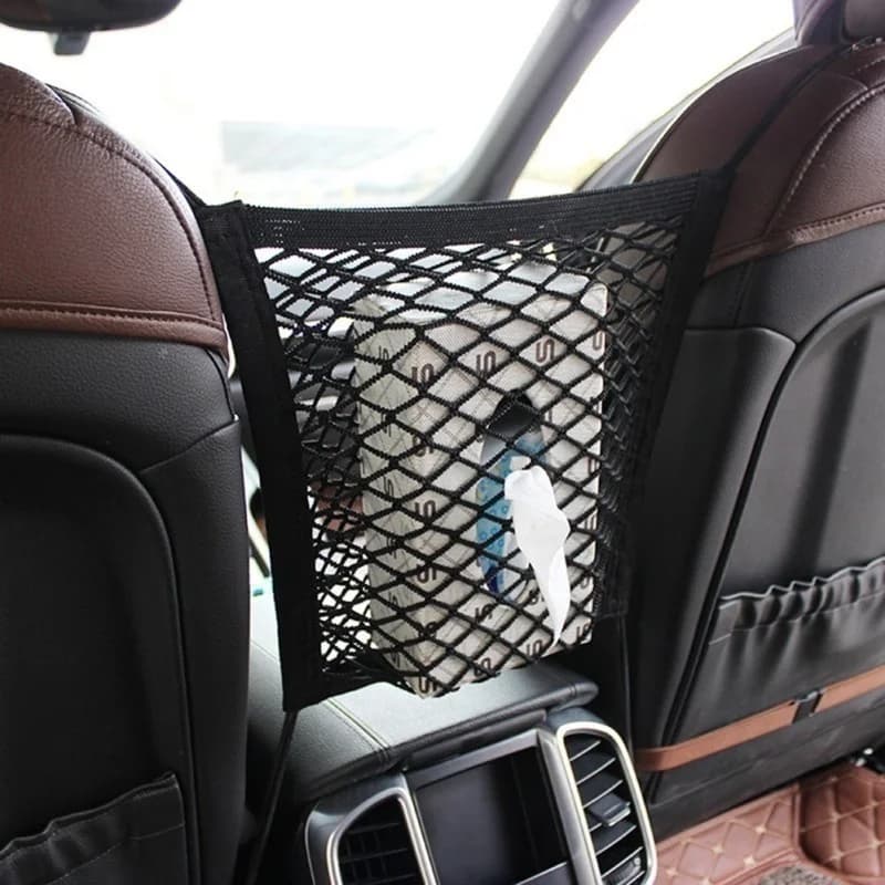 30*25 cm Organizzatore per auto Sedile posteriore Stoccaggio Borsa a rete elastica per auto Tra borse Tasca portapacchi per auto Veicolo Car Styling