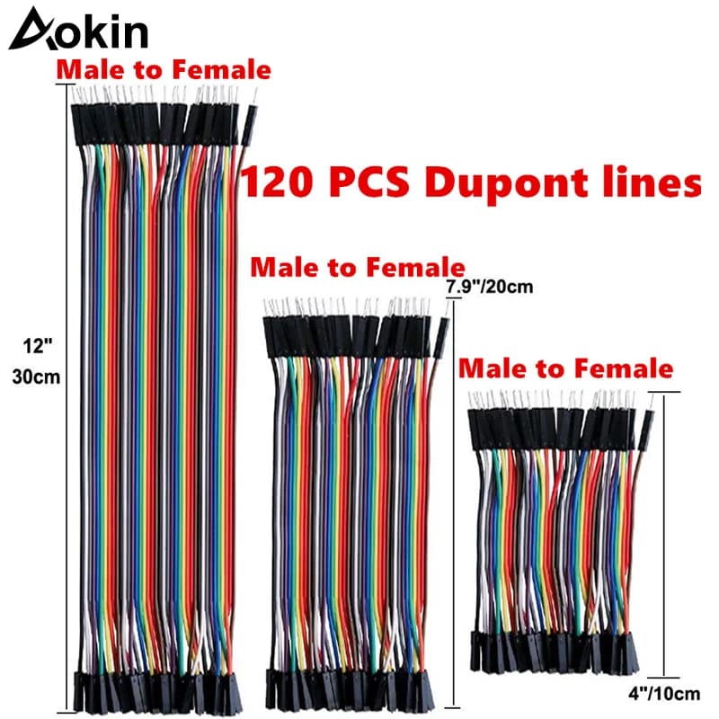 120 pcs Dupont Wire Jumper 40pin Male to Female 10 cm/20 cm/30 cm for Arduino/base/FAI T/Raspberry Pi 2 3 Chains