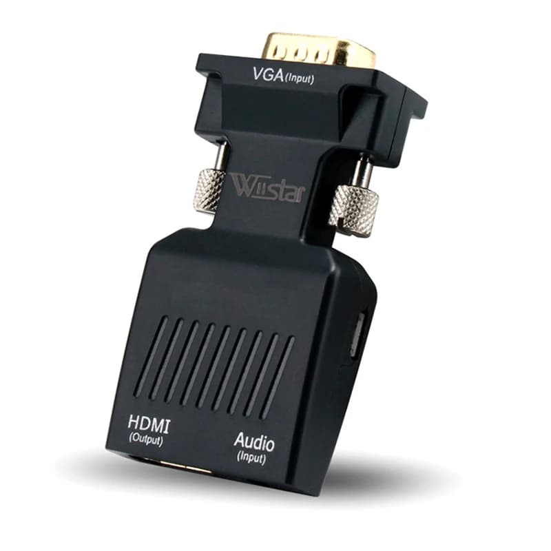 Adattatore convertitore VGA maschio a HDMI femmina con ingresso audio Adattatore VGA HDMI 1080P per PC portatile a proiettore HDTV