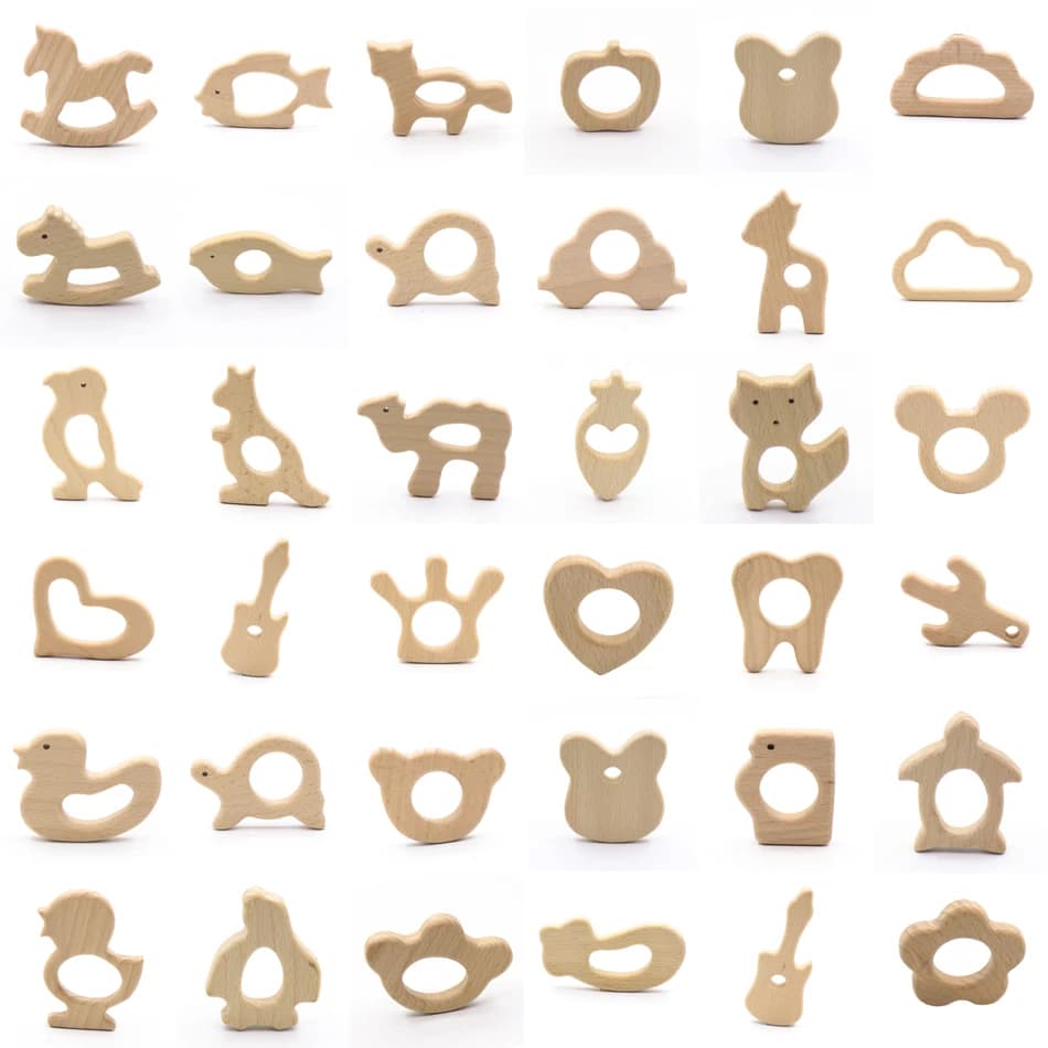 Fai da te giocattoli da palestra per bambini collana in legno ciondolo giocattoli per massaggiagengive in legno per uso alimentare tartaruga koala balena tartaruga giocattoli per dentizione in legno