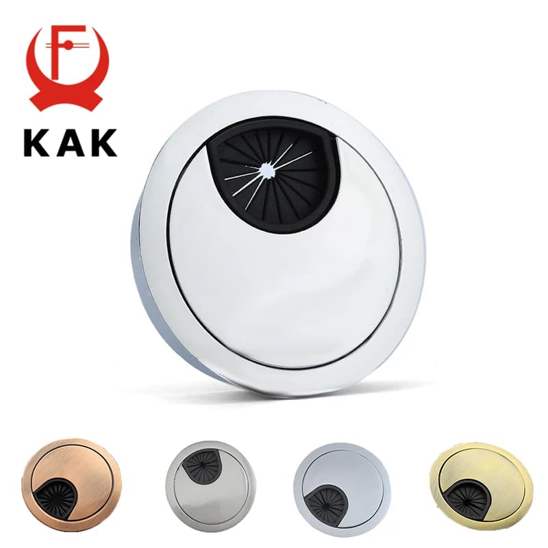 KAK In Lega di Zinco Scrivania Foro Filo di Copertura Del Computer di Base Anello di Tenuta Da Tavolo Cavo Porta di Uscita Linea di Superficie Box Organizzatore Ferramenta Per Mobili