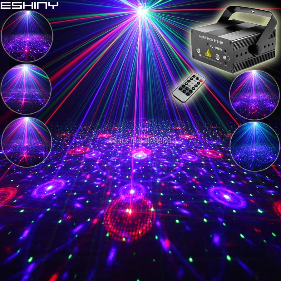 ESHINY Mini RGB Laser 24 Modello di Proiettore Rosso Verde Blu Club di Casa di Famiglia Del Partito Bar DJ Della Discoteca di Natale di Illuminazione Della Fase luce T69N75