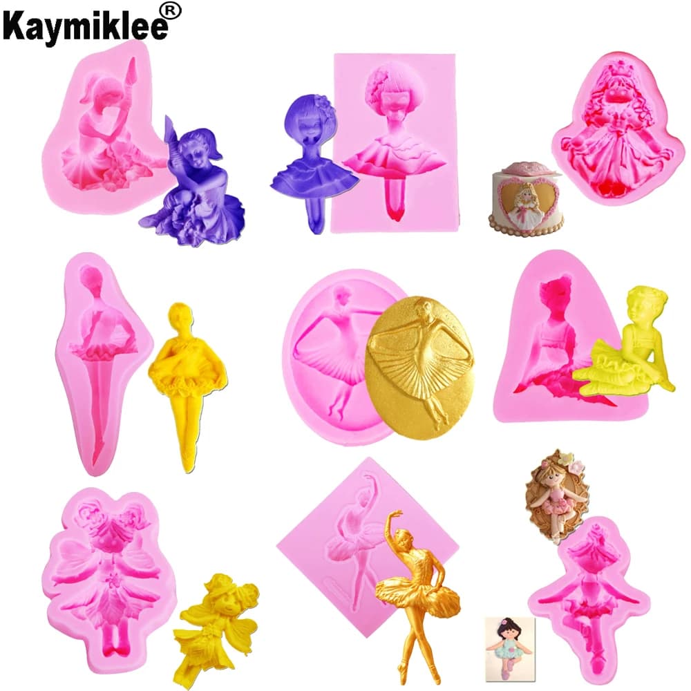 Tipi ballerine stampo in Silicone per cioccolato 3d gelatina biscotto ghiaccio lecca-lecca gelatina zucchero cottura torta stampi Pop pasticceria