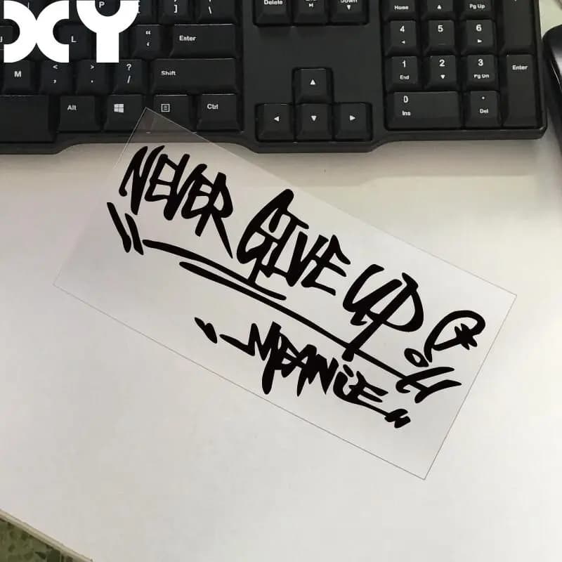 Motorcycle Sticker Never Give Up Car Reflective Stickers Waterproof Decals for Cars Accessories