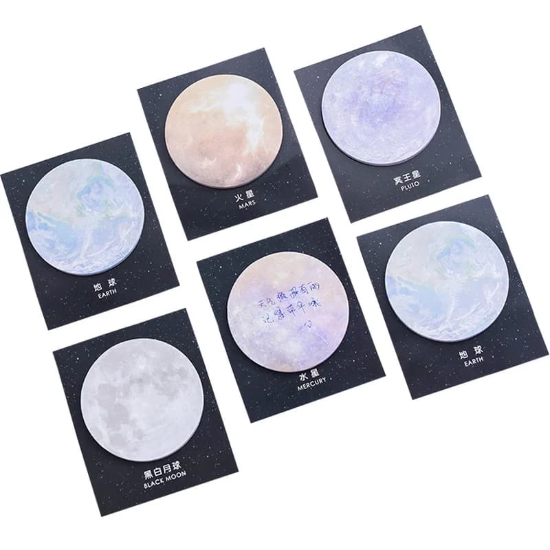 24 pezzi Star Series Note rotonde Forniture per ufficio Note N Times simpatici adesivi kawaii stazionari note adesive blocco note pieghevole