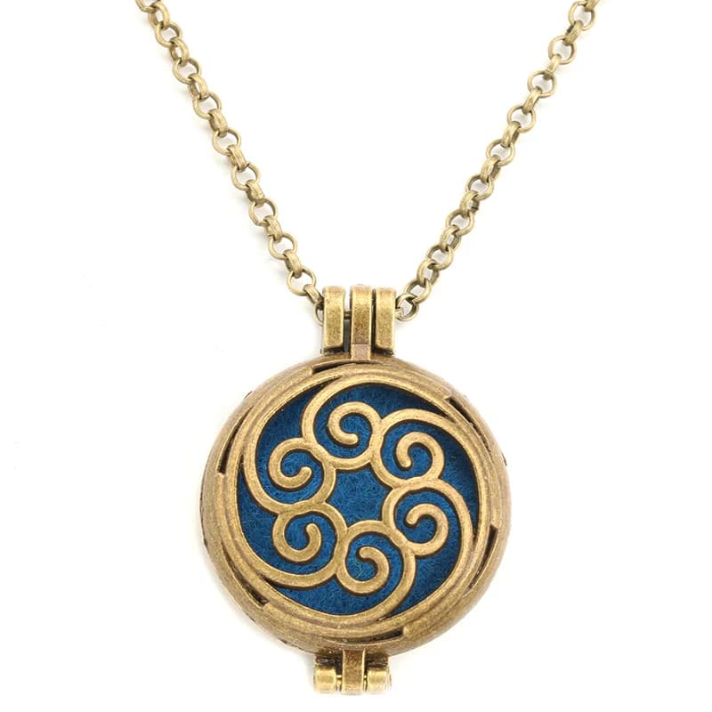 Collana per aromaterapia Albero della vita Diffusore Gioielli Collana con diffusore di aromi di profumo di olio essenziale con medaglione aperto vintage