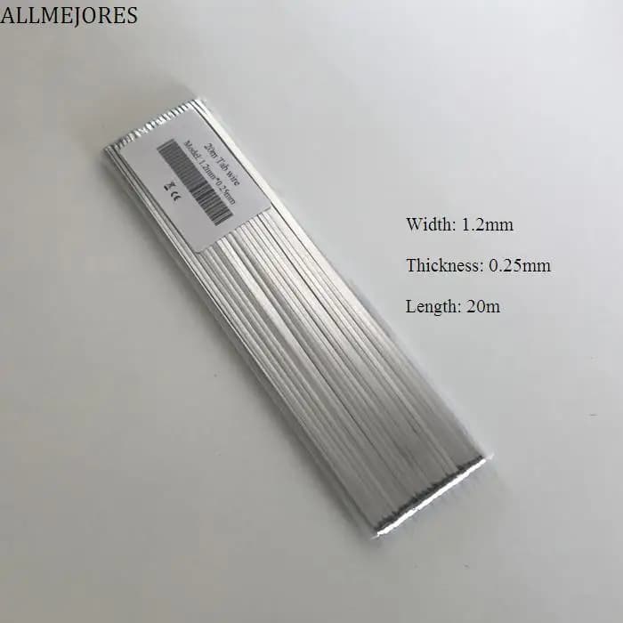 ALLMEJORES Solar cell Tabbing wire Buss wire 20 metri 1.2mm x 0.25mm per saldatura pannello solare fai da te