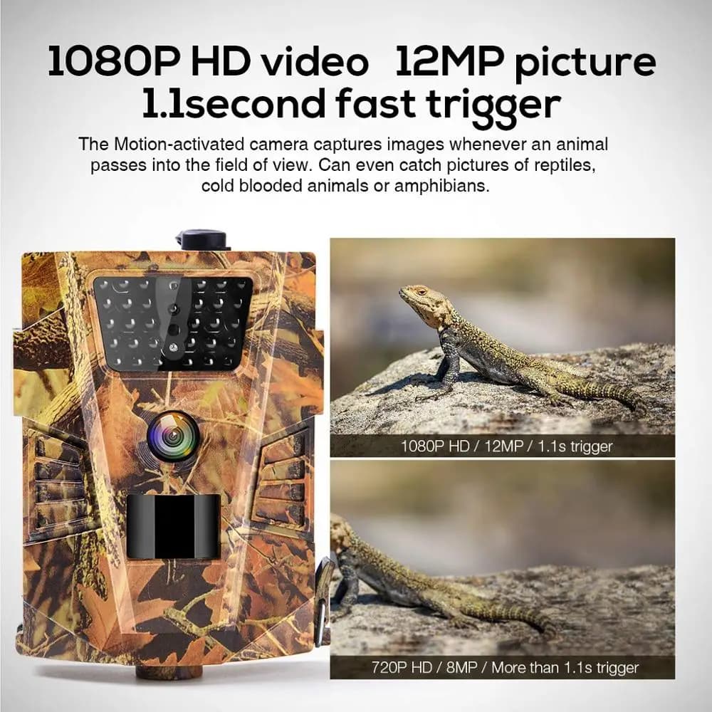 12MP Waterproof Hunt Camera with Night Vision 850NM HT001B, Photo Frame for Wildlife Surveillance